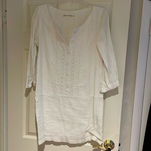 Graham & Spencer white cotton 3/4 sleeve dress in size small